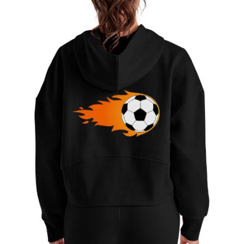 Soccer Ball - Women's Half Zip Cropped Hoodie