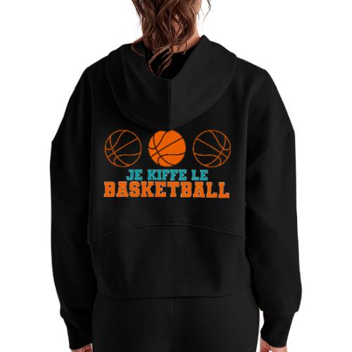 I love basketball - Women's Half Zip Cropped Hoodie