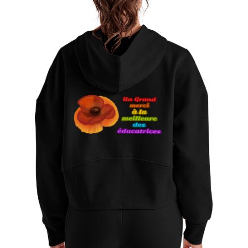 Thank you to the best educator - Women's Half Zip Cropped Hoodie