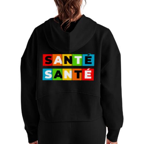 Santé en couleurs - Women's Half Zip Cropped Hoodie