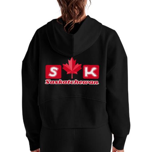 Saskatchewan, province of Canada - Women's Half Zip Cropped Hoodie