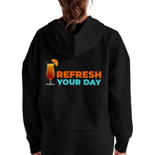 Daily Refresh - Women's Half Zip Cropped Hoodie