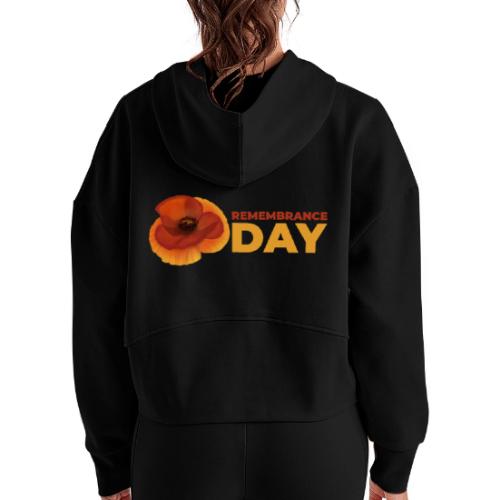 Remembrance Day - Women's Half Zip Cropped Hoodie