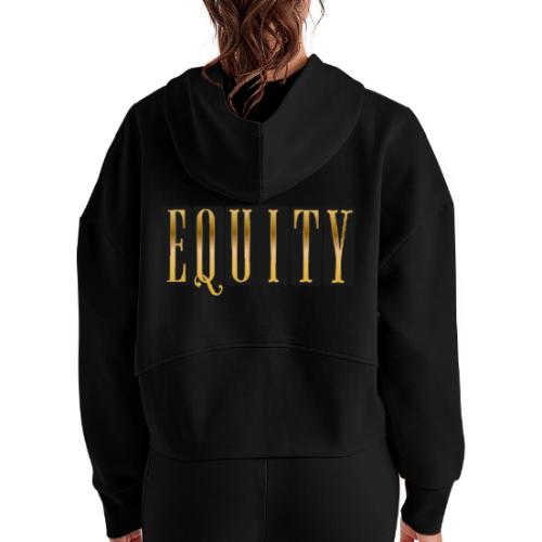 Golden Equity - Women's Half Zip Cropped Hoodie