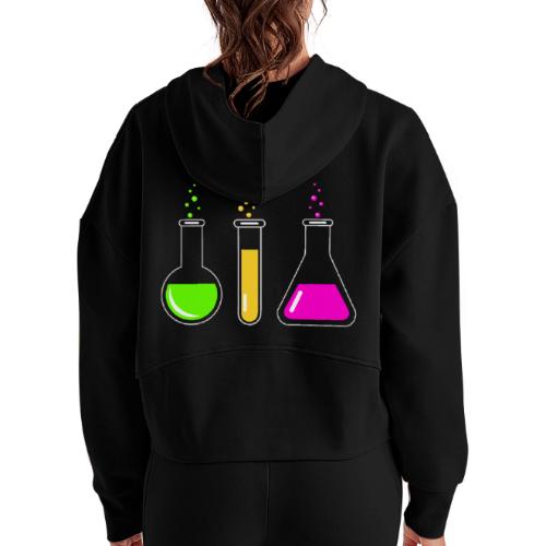 Colorful Chemistry - Women's Half Zip Cropped Hoodie