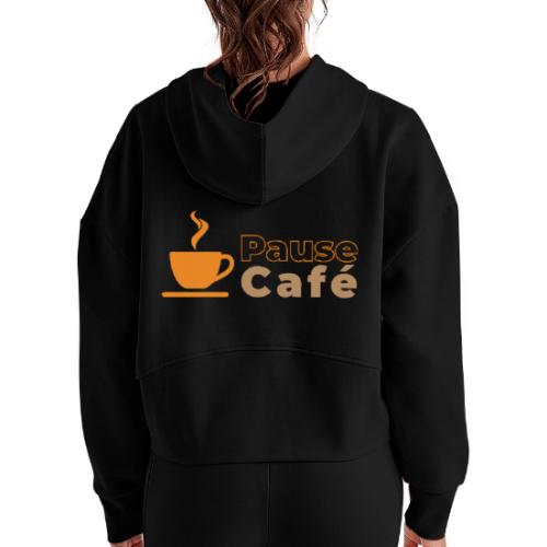 Coffee Break - Women's Half Zip Cropped Hoodie