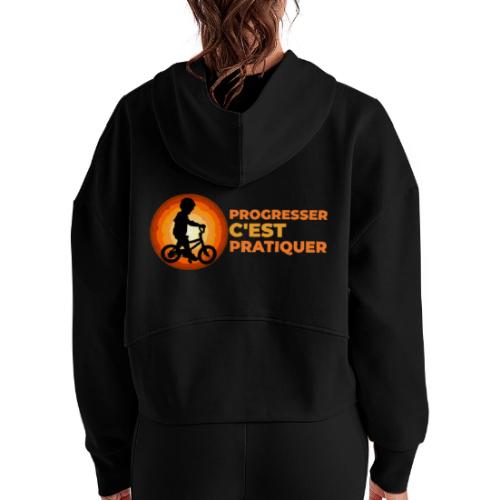 On the Move Towards Progress - Women's Half Zip Cropped Hoodie