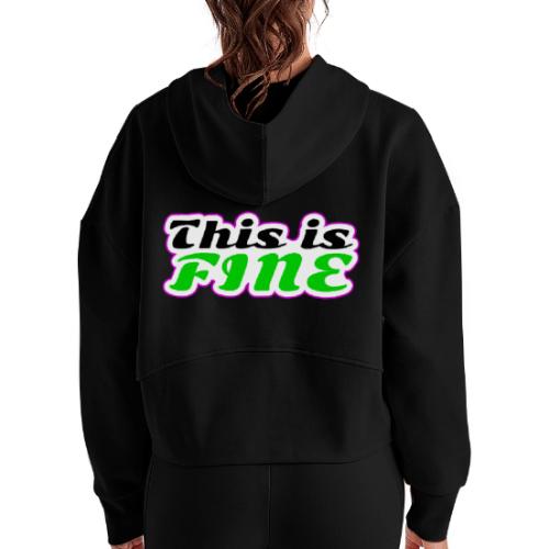 This Is Fine Balance - Women's Half Zip Cropped Hoodie