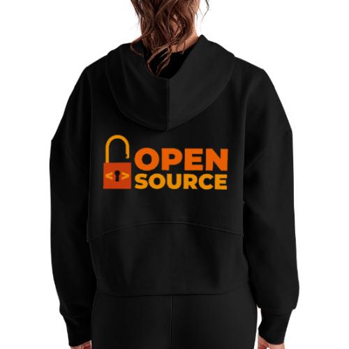 Open Source: Code is Freedom - Women's Half Zip Cropped Hoodie