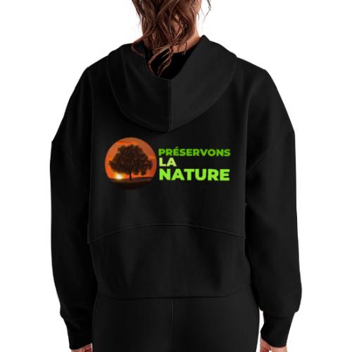 Nature protection - Women's Half Zip Cropped Hoodie