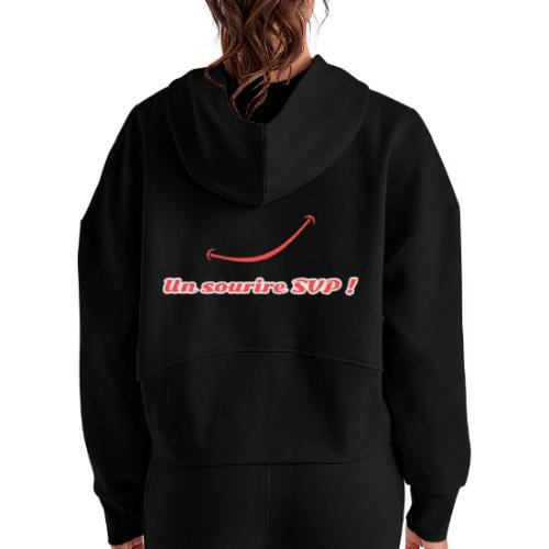 A smile, please! - Women's Half Zip Cropped Hoodie
