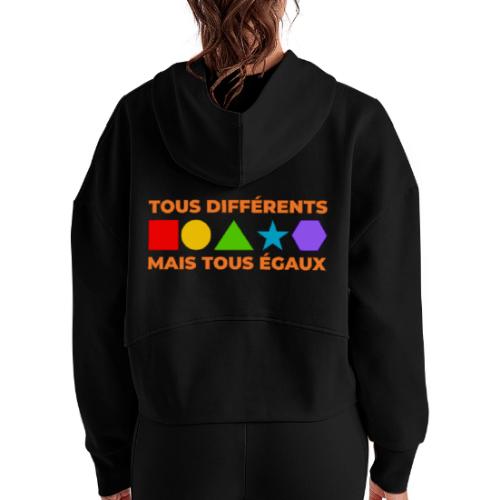 United in Our Differences - Women's Half Zip Cropped Hoodie