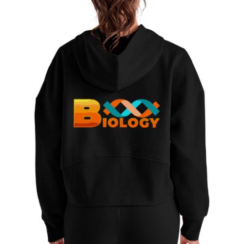 Biology: Life Unfolded - Women's Half Zip Cropped Hoodie