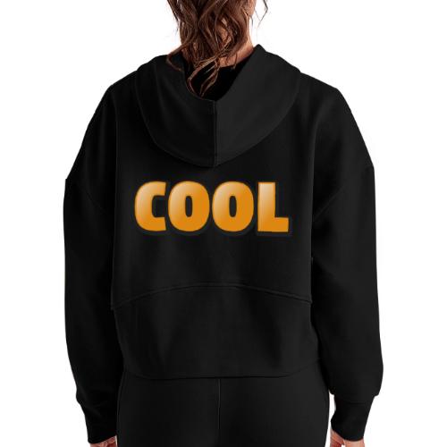 Cool 3D Word Design – Bold Chill Style - Women's Half Zip Cropped Hoodie