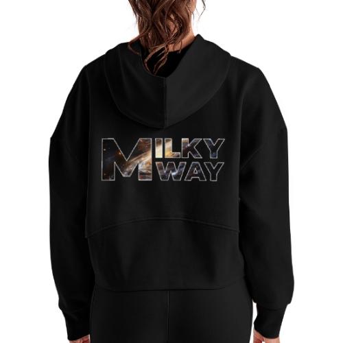 Milky Way Magic - Women's Half Zip Cropped Hoodie