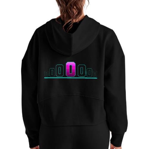 Letter O – Capital Varsity Alphabet Monogram - Women's Half Zip Cropped Hoodie
