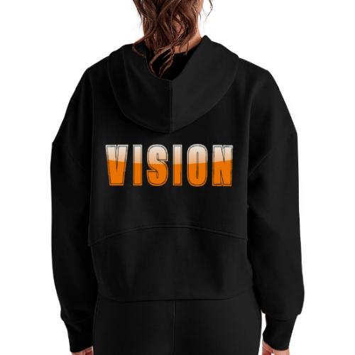 Vision Word Design - Women's Half Zip Cropped Hoodie