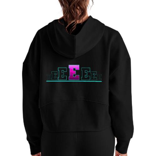 Letter E – Capital Varsity Alphabet Monogram - Women's Half Zip Cropped Hoodie
