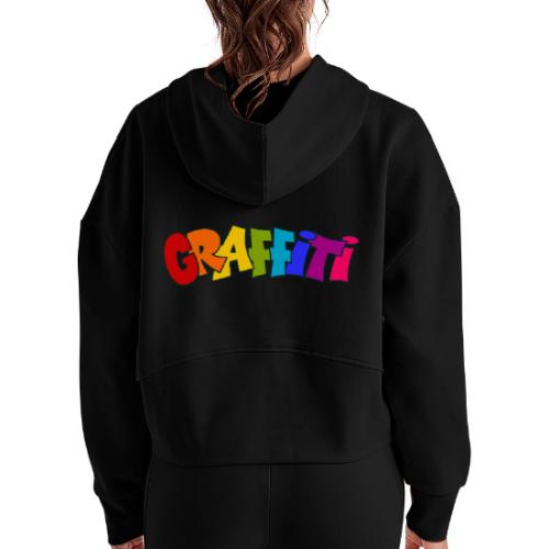 Graffiti - Women's Half Zip Cropped Hoodie
