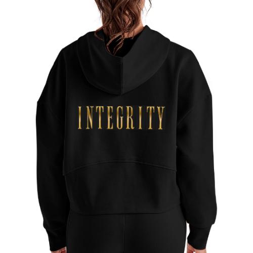 Golden Integrity - Women's Half Zip Cropped Hoodie
