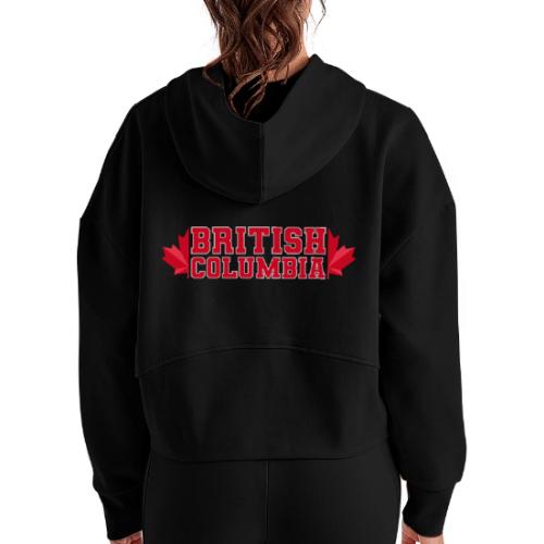 British Columbia with maple leaf - Women's Half Zip Cropped Hoodie