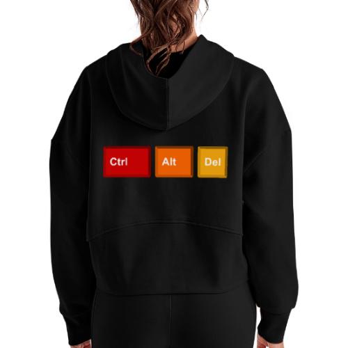 CTRL + ALT + DEL - Women's Half Zip Cropped Hoodie
