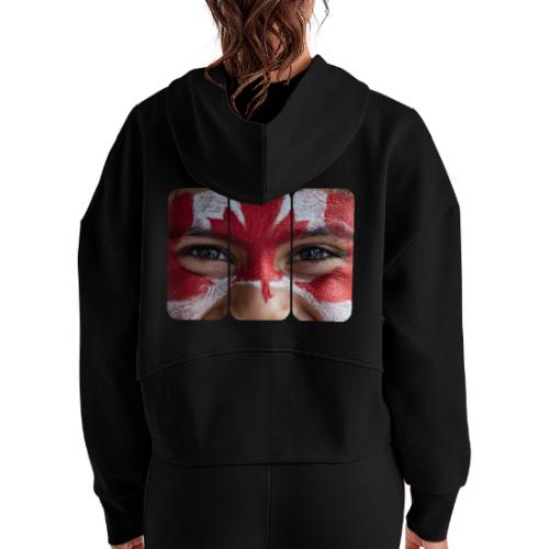 Proudly Canadian - Women's Half Zip Cropped Hoodie