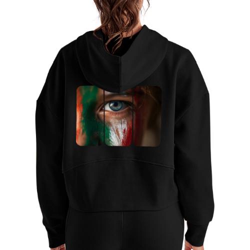 Mexico: Pride in Three Colors - Women's Half Zip Cropped Hoodie