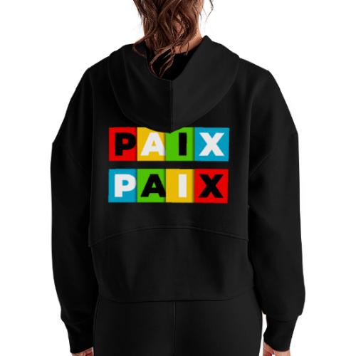 Peace in Colour - Women's Half Zip Cropped Hoodie