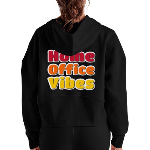 Home Office Vibes Remote Work Design - Women's Half Zip Cropped Hoodie