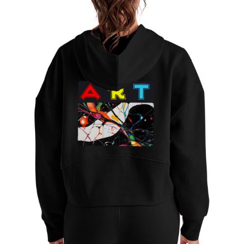 Art in Motion: Color Unleashed - Women's Half Zip Cropped Hoodie