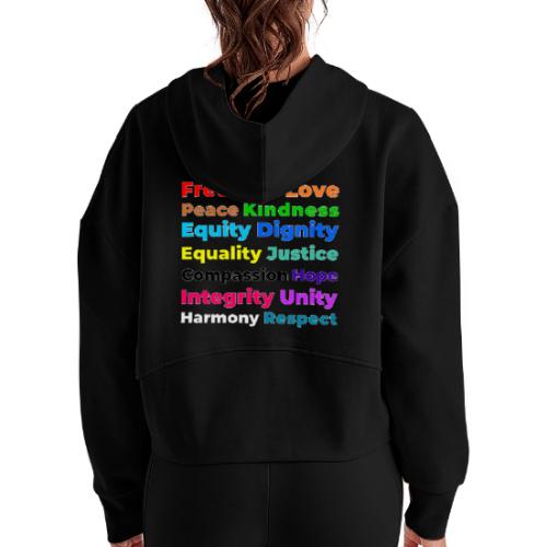 Words of Light - Women's Half Zip Cropped Hoodie