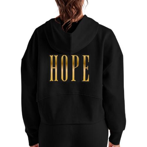 Golden Hope - Women's Half Zip Cropped Hoodie