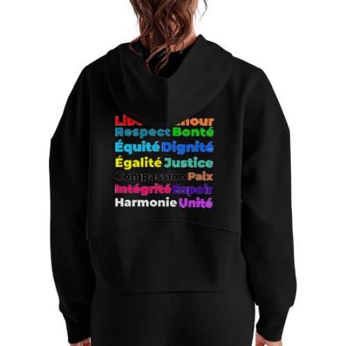 Words of Light - Women's Half Zip Cropped Hoodie