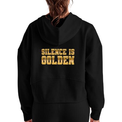 Silence is Golden - Women's Half Zip Cropped Hoodie
