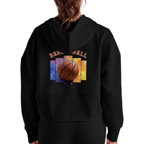 Basketball Pulse - Women's Half Zip Cropped Hoodie