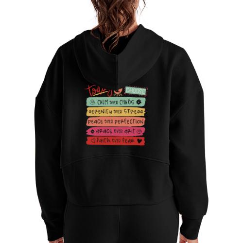 Harmony Collection - Today I Choose - Women's Half Zip Cropped Hoodie
