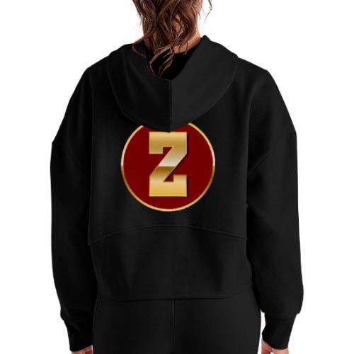 Letter Z – Capital Varsity Alphabet Monogram - Women's Half Zip Cropped Hoodie