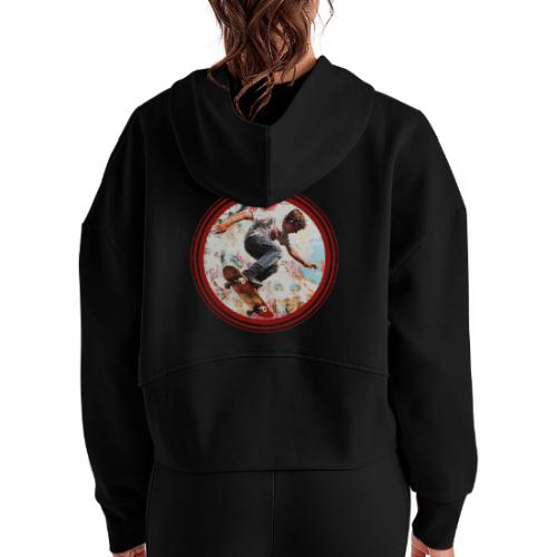 Skateboarding is Life - Women's Half Zip Cropped Hoodie