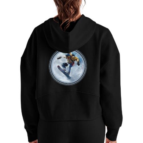 Snowboarding Life - Women's Half Zip Cropped Hoodie