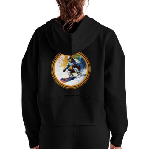 Snowboarding Dreams - Women's Half Zip Cropped Hoodie