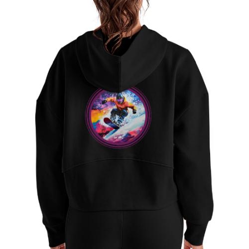 Snowboarding Spirit - Women's Half Zip Cropped Hoodie