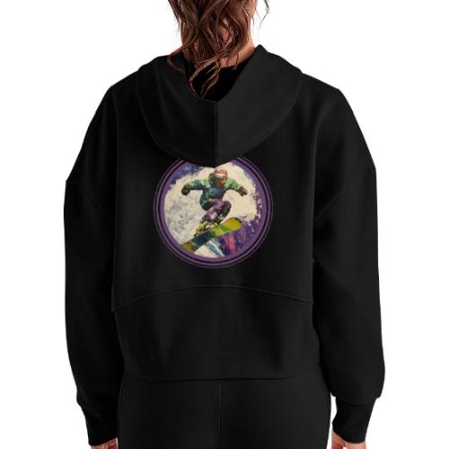 Snowboarding Soul - Women's Half Zip Cropped Hoodie