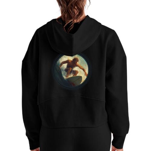 Surfing Rush - Women's Half Zip Cropped Hoodie