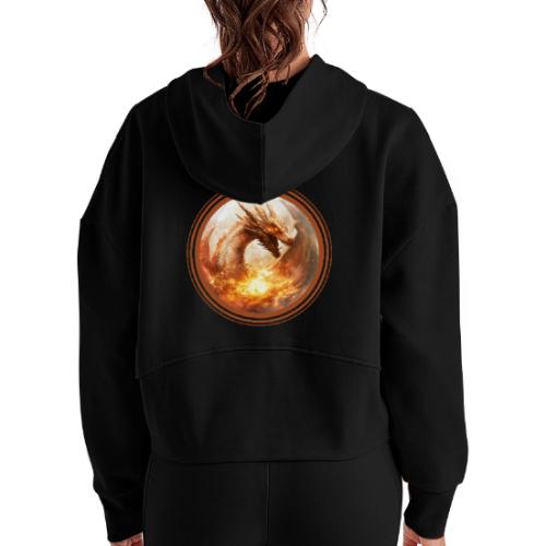 Dragon's Wrath - Women's Half Zip Cropped Hoodie