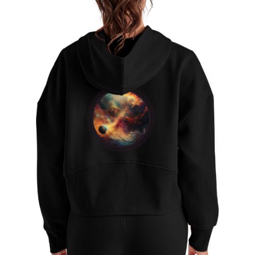 The Painted Planets - Women's Half Zip Cropped Hoodie