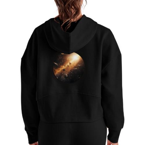Asteroids Pulse - Women's Half Zip Cropped Hoodie