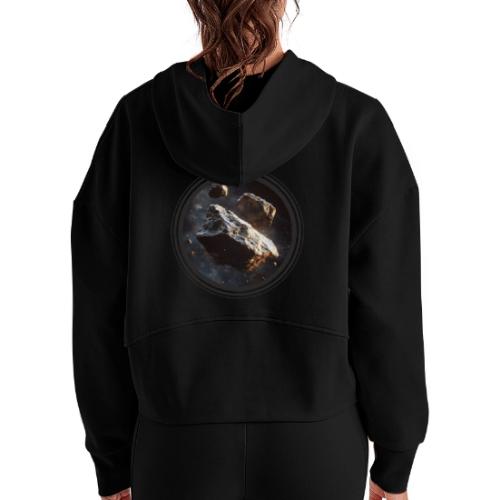 Asteroids Frontier - Women's Half Zip Cropped Hoodie