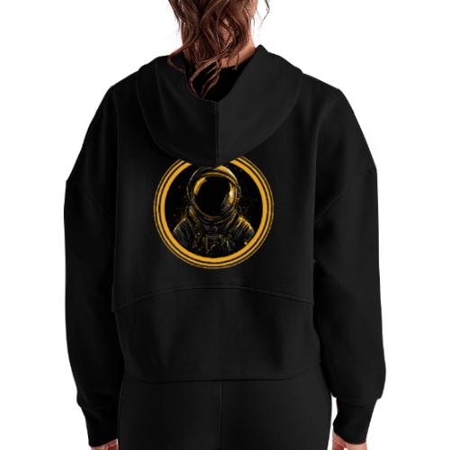 Astronaut: Suit Up for the Stars - Women's Half Zip Cropped Hoodie
