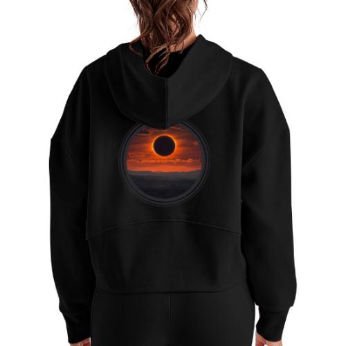 Eclipse Horizon - Women's Half Zip Cropped Hoodie